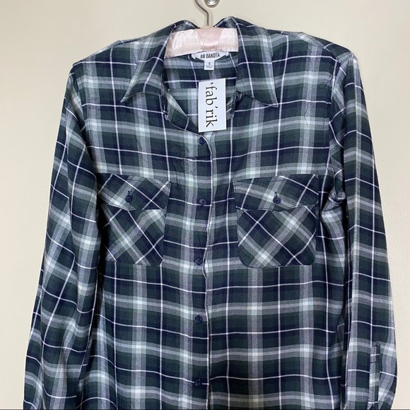 BB DAKOTA HARWOOD WASHED PLAID BUTTON DOWN SHIRT - Picture 4 of 8